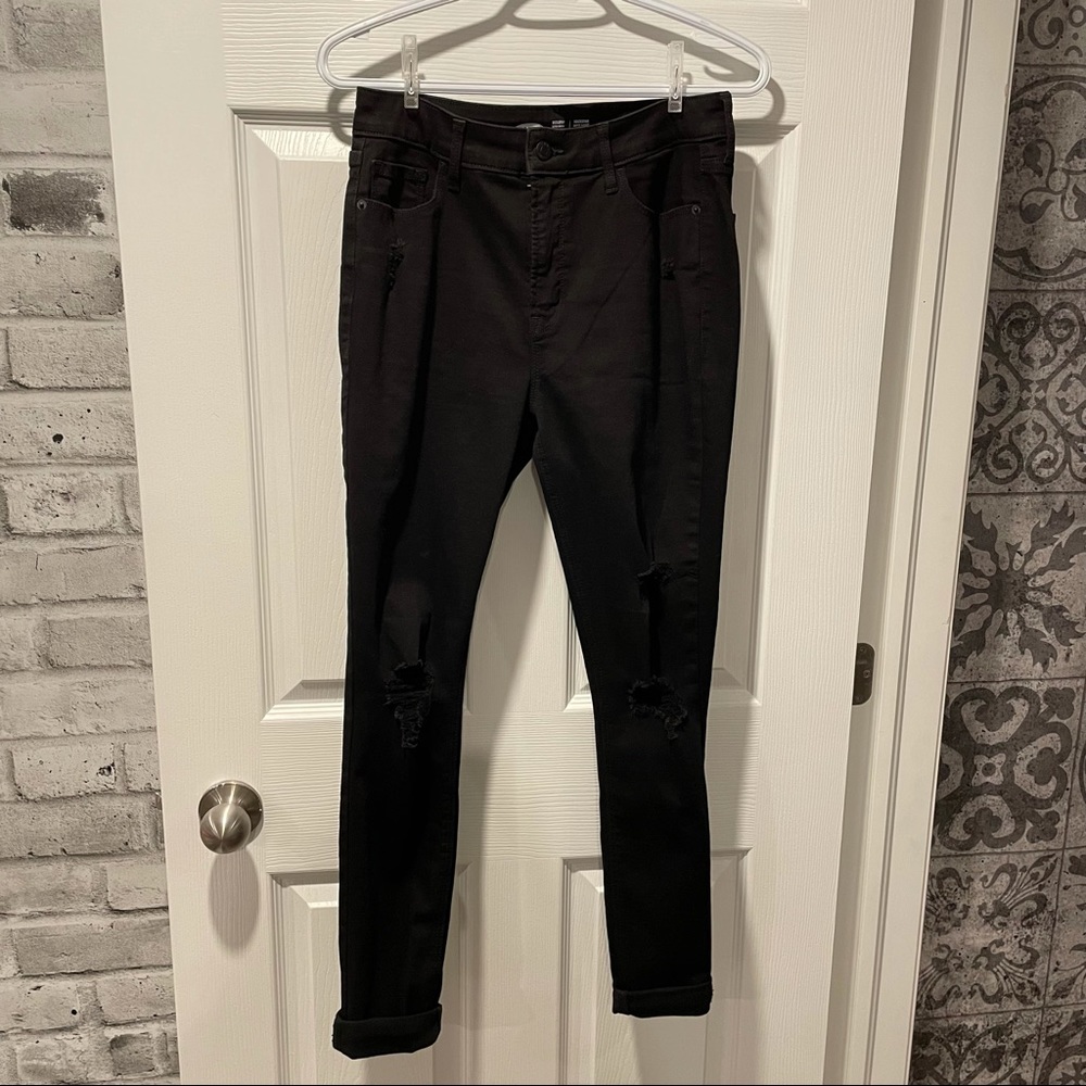 Rockstar Distressed Black Skinny Jeans